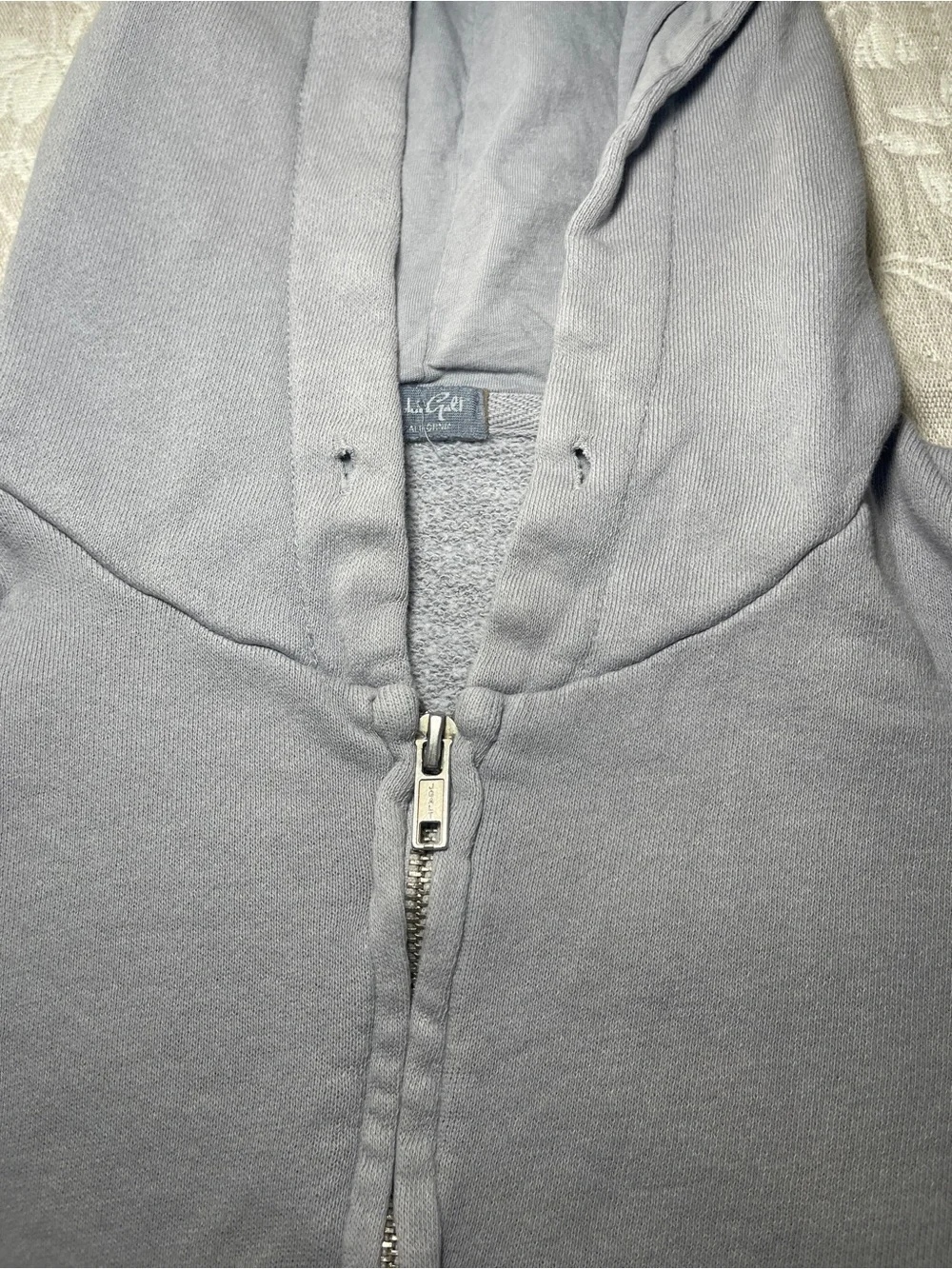 John Galt by Brandy Melville Cropped Zip Hoodie Women's XS/S Blue Gray